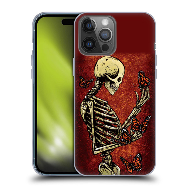 David Lozeau Skeleton Grunge Butterflies Soft Gel Case for Apple iPhone 14 Pro Max