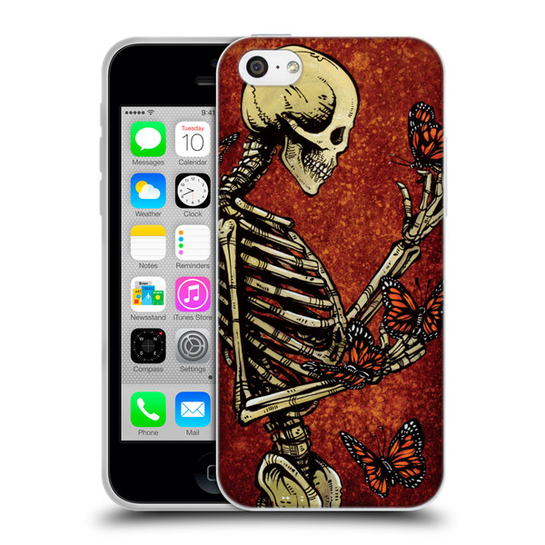 David Lozeau Skeleton Grunge Butterflies Soft Gel Case for Apple iPhone 5c