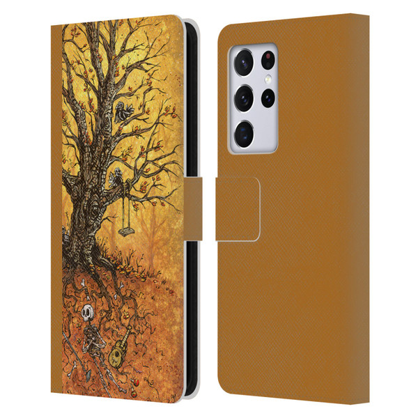 David Lozeau Colourful Art Tree Of Life Leather Book Wallet Case Cover For Samsung Galaxy S21 Ultra 5G