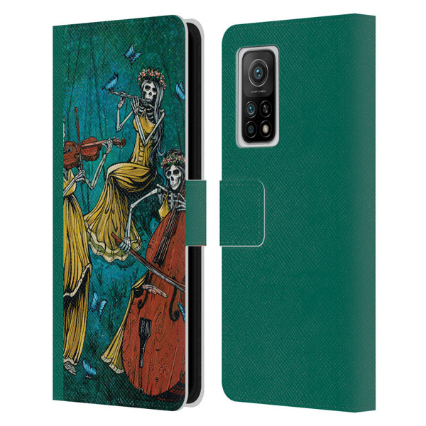 David Lozeau Colourful Art Three Female Leather Book Wallet Case Cover For Xiaomi Mi 10T 5G
