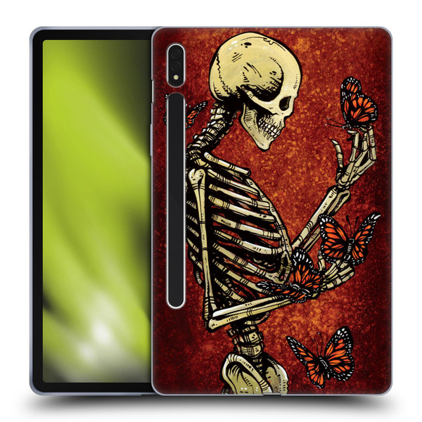 David Lozeau Skeleton Grunge Butterflies Soft Gel Case for Samsung Galaxy Tab S8