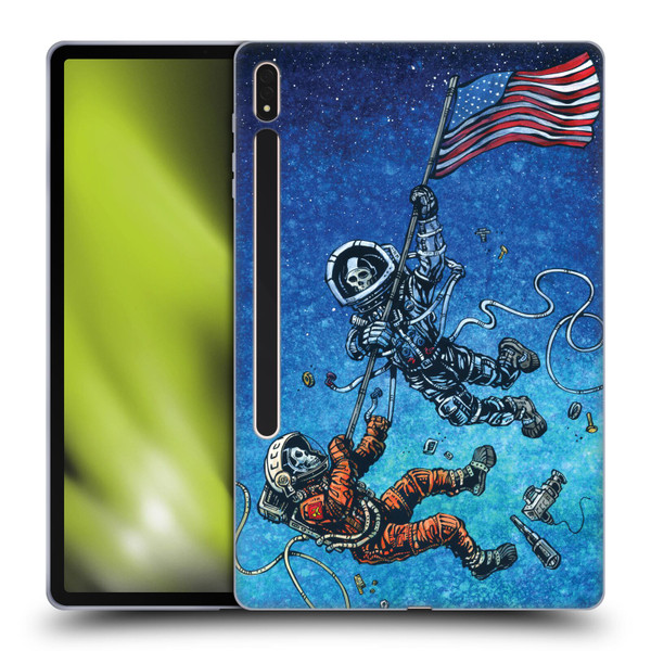 David Lozeau Skeleton Grunge Astronaut Battle Soft Gel Case for Samsung Galaxy Tab S8 Plus
