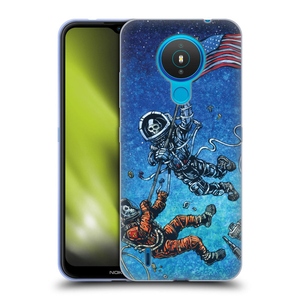 David Lozeau Skeleton Grunge Astronaut Battle Soft Gel Case for Nokia 1.4