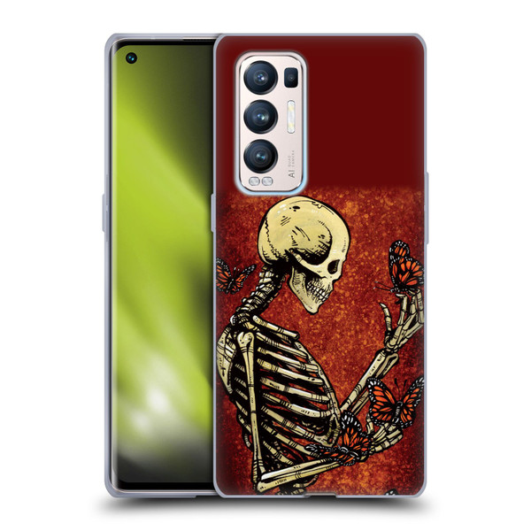David Lozeau Skeleton Grunge Butterflies Soft Gel Case for OPPO Find X3 Neo / Reno5 Pro+ 5G