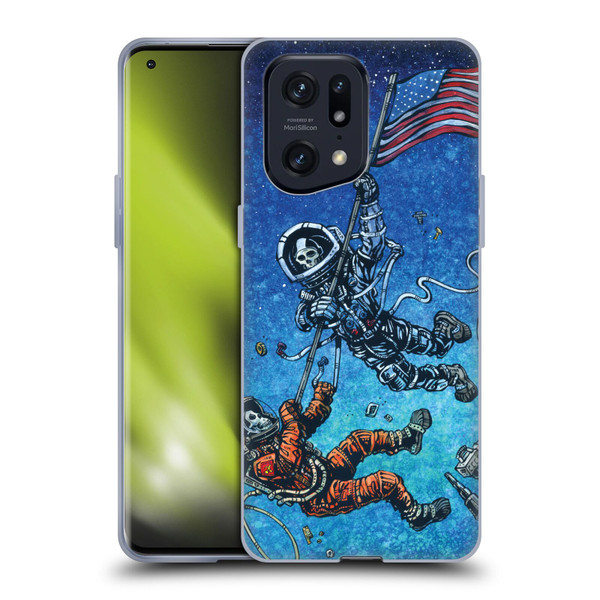 David Lozeau Skeleton Grunge Astronaut Battle Soft Gel Case for OPPO Find X5 Pro