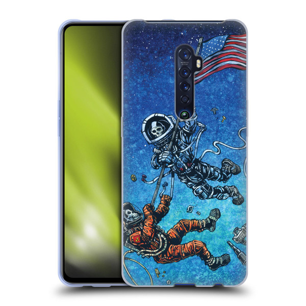 David Lozeau Skeleton Grunge Astronaut Battle Soft Gel Case for OPPO Reno 2