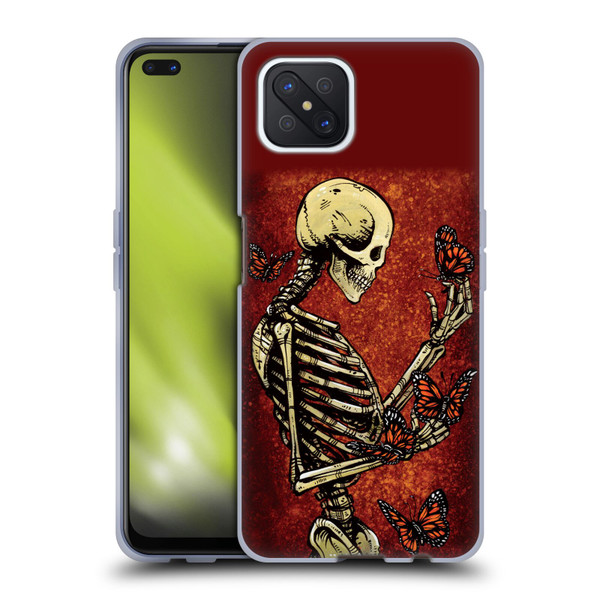 David Lozeau Skeleton Grunge Butterflies Soft Gel Case for OPPO Reno4 Z 5G