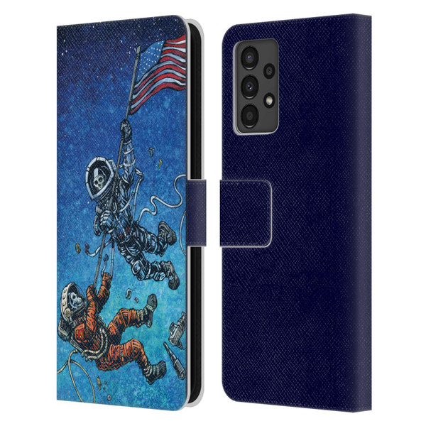 David Lozeau Skeleton Grunge Astronaut Battle Leather Book Wallet Case Cover For Samsung Galaxy A13 (2022)