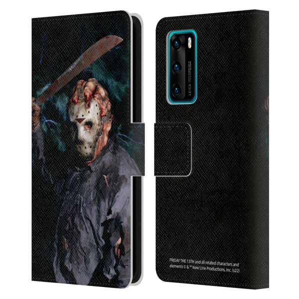 Friday the 13th: Jason Goes To Hell Graphics Jason Voorhees Leather Book Wallet Case Cover For Huawei P40 5G