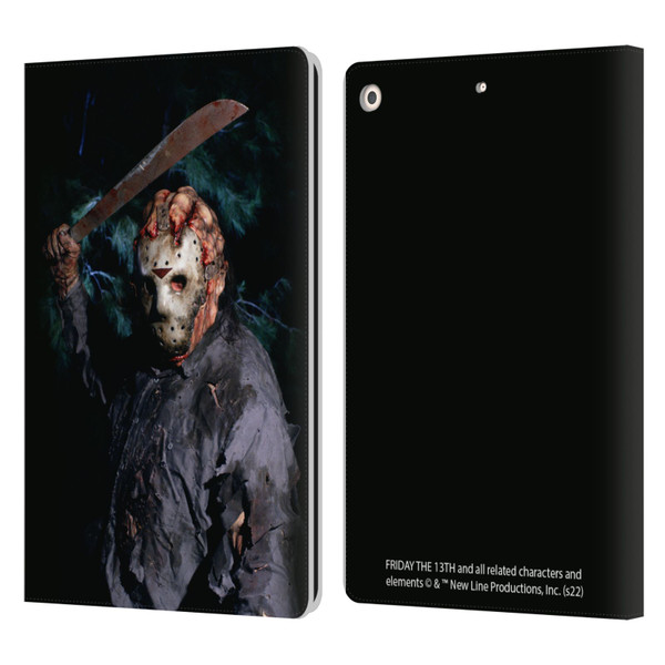 Friday the 13th: Jason Goes To Hell Graphics Jason Voorhees Leather Book Wallet Case Cover For Apple iPad 10.2 2019/2020/2021