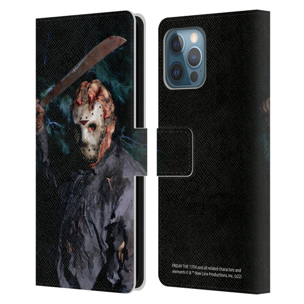 Friday the 13th: Jason Goes To Hell Graphics Jason Voorhees Leather Book Wallet Case Cover For Apple iPhone 12 Pro Max