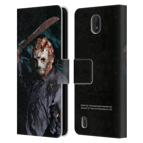 Friday the 13th: Jason Goes To Hell Graphics Jason Voorhees Leather Book Wallet Case Cover For Nokia C01 Plus/C1 2nd Edition