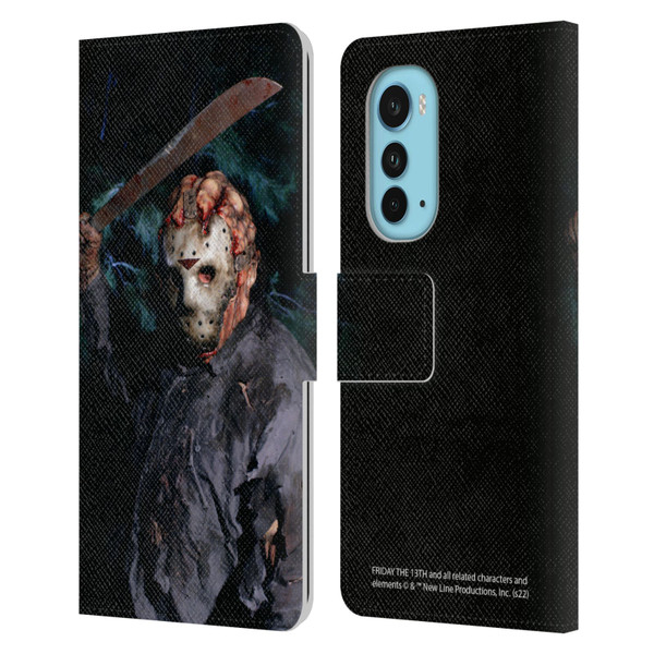 Friday the 13th: Jason Goes To Hell Graphics Jason Voorhees Leather Book Wallet Case Cover For Motorola Edge (2022)