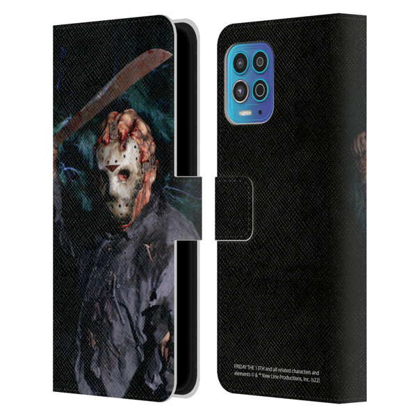 Friday the 13th: Jason Goes To Hell Graphics Jason Voorhees Leather Book Wallet Case Cover For Motorola Moto G100