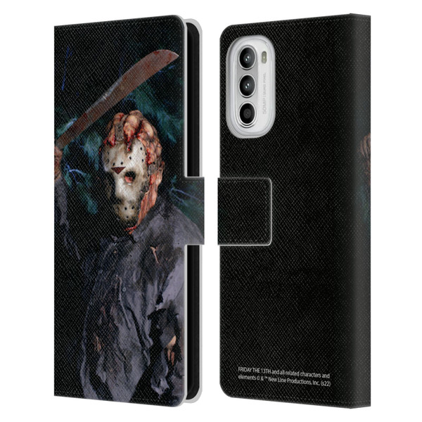 Friday the 13th: Jason Goes To Hell Graphics Jason Voorhees Leather Book Wallet Case Cover For Motorola Moto G52