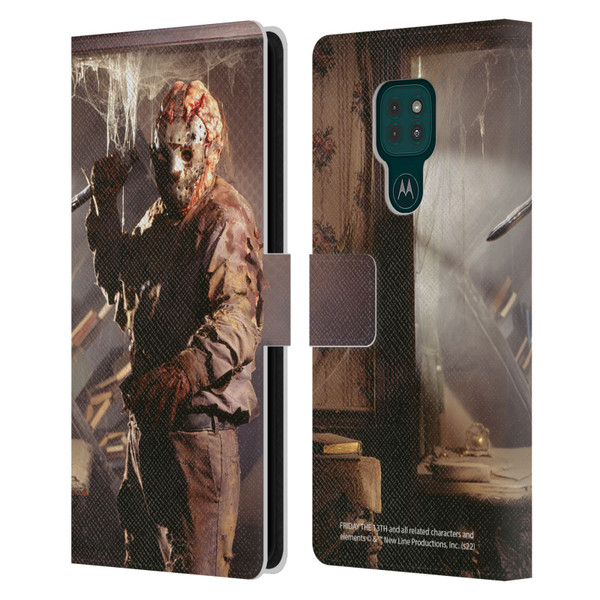 Friday the 13th: Jason Goes To Hell Graphics Jason Voorhees 2 Leather Book Wallet Case Cover For Motorola Moto G9 Play