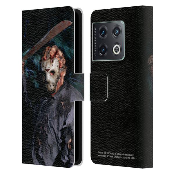 Friday the 13th: Jason Goes To Hell Graphics Jason Voorhees Leather Book Wallet Case Cover For OnePlus 10 Pro