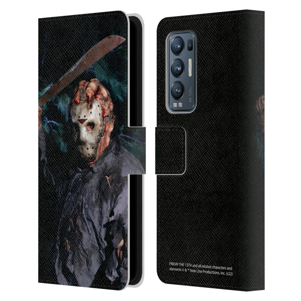 Friday the 13th: Jason Goes To Hell Graphics Jason Voorhees Leather Book Wallet Case Cover For OPPO Find X3 Neo / Reno5 Pro+ 5G
