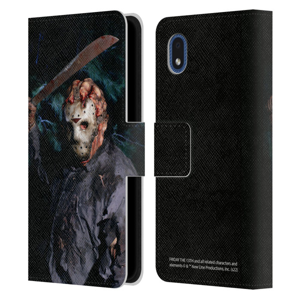 Friday the 13th: Jason Goes To Hell Graphics Jason Voorhees Leather Book Wallet Case Cover For Samsung Galaxy A01 Core (2020)