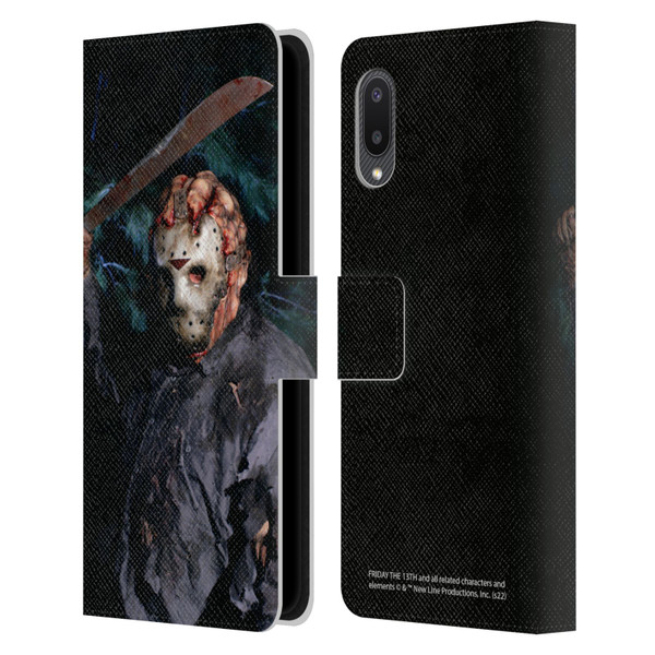 Friday the 13th: Jason Goes To Hell Graphics Jason Voorhees Leather Book Wallet Case Cover For Samsung Galaxy A02/M02 (2021)