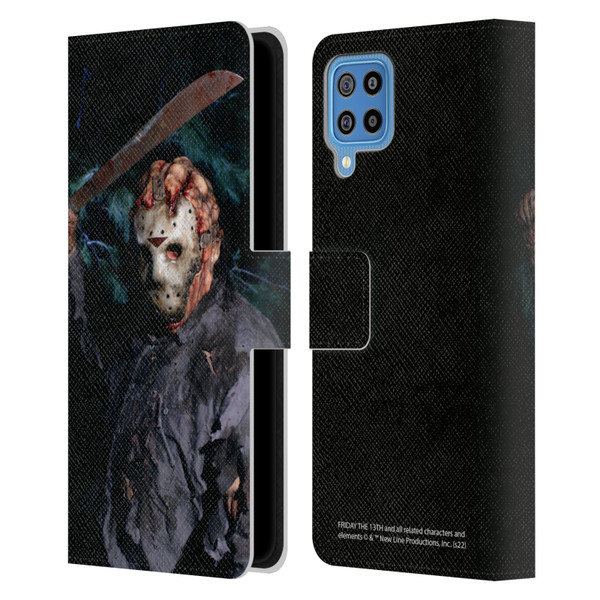 Friday the 13th: Jason Goes To Hell Graphics Jason Voorhees Leather Book Wallet Case Cover For Samsung Galaxy F22 (2021)