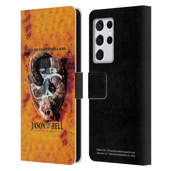 Friday the 13th: Jason Goes To Hell Graphics Key Art Leather Book Wallet Case Cover For Samsung Galaxy S21 Ultra 5G