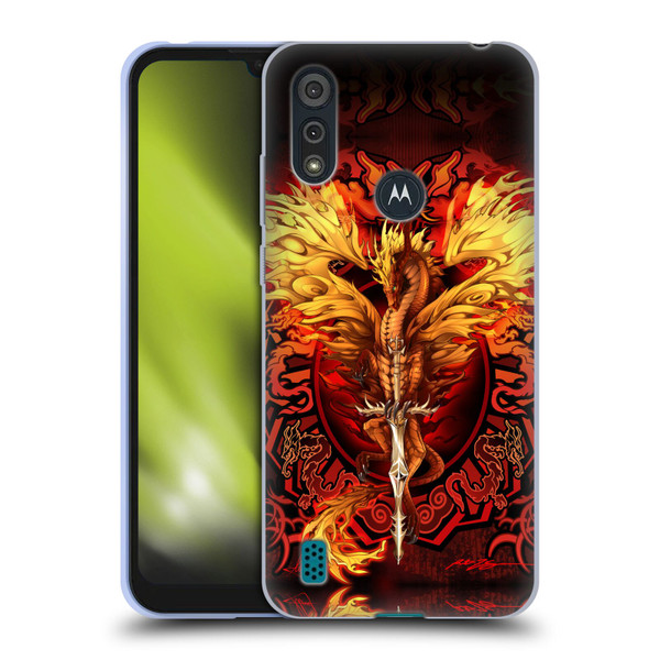 Ruth Thompson Dragons Flameblade Soft Gel Case for Motorola Moto E6s (2020)