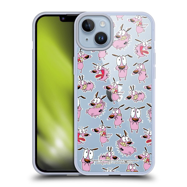 Courage The Cowardly Dog Graphics Pattern Soft Gel Case for Apple iPhone 14 Plus & MagSafe