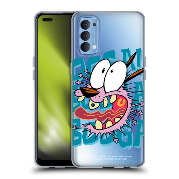 Courage The Cowardly Dog Graphics Spooked Soft Gel Case for OPPO Reno 4 5G
