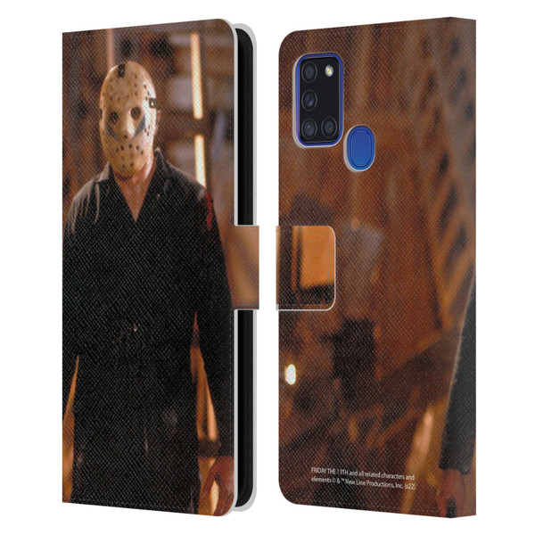 Friday the 13th: A New Beginning Graphics Jason Voorhees Leather Book Wallet Case Cover For Samsung Galaxy A21s (2020)