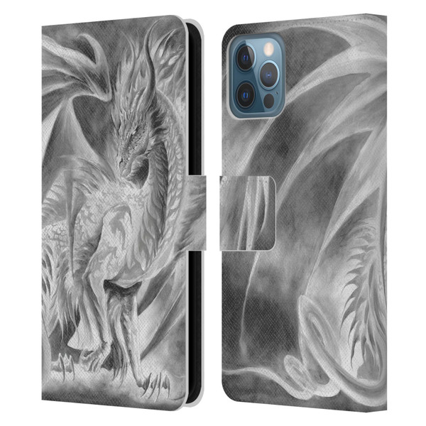 Ruth Thompson Dragons Silver Ice Leather Book Wallet Case Cover For Apple iPhone 12 / iPhone 12 Pro