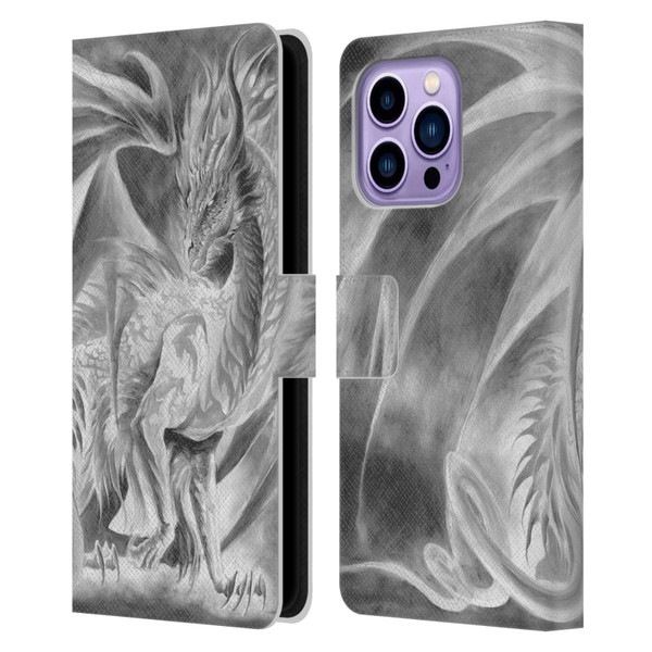 Ruth Thompson Dragons Silver Ice Leather Book Wallet Case Cover For Apple iPhone 14 Pro Max