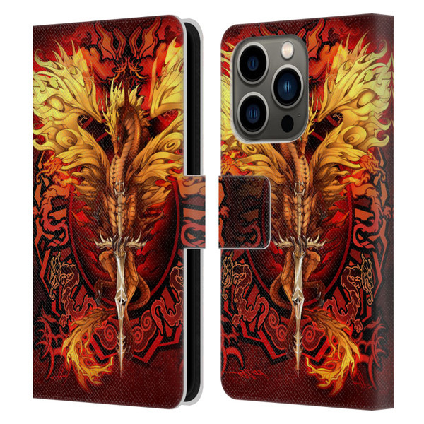 Ruth Thompson Dragons Flameblade Leather Book Wallet Case Cover For Apple iPhone 14 Pro