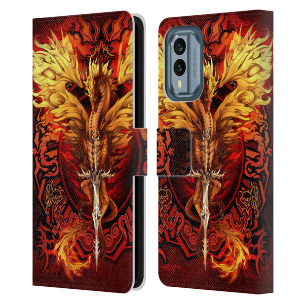 Ruth Thompson Dragons Flameblade Leather Book Wallet Case Cover For Nokia X30
