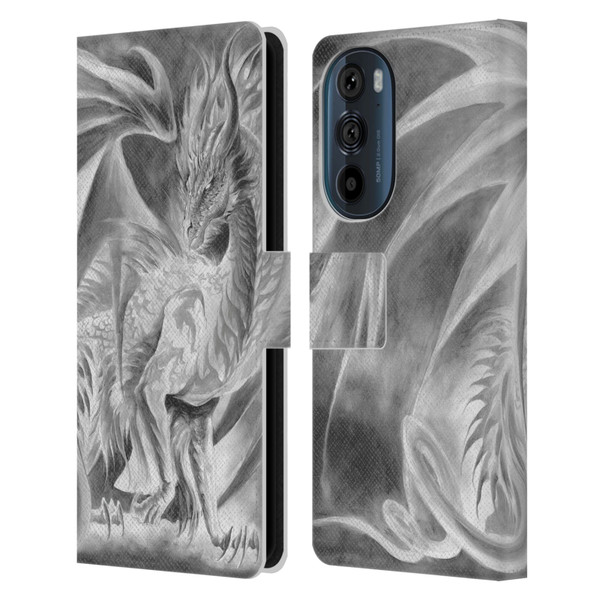 Ruth Thompson Dragons Silver Ice Leather Book Wallet Case Cover For Motorola Edge 30