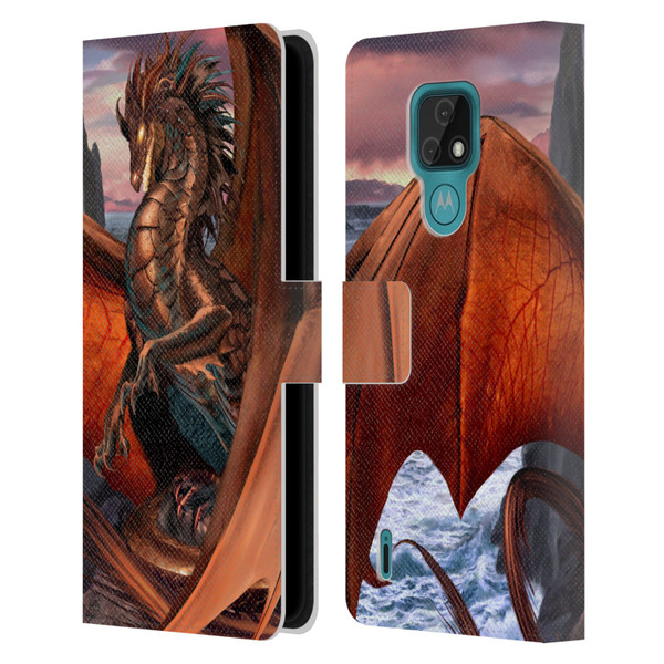 Ruth Thompson Dragons Coppervein Leather Book Wallet Case Cover For Motorola Moto E7