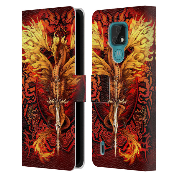 Ruth Thompson Dragons Flameblade Leather Book Wallet Case Cover For Motorola Moto E7