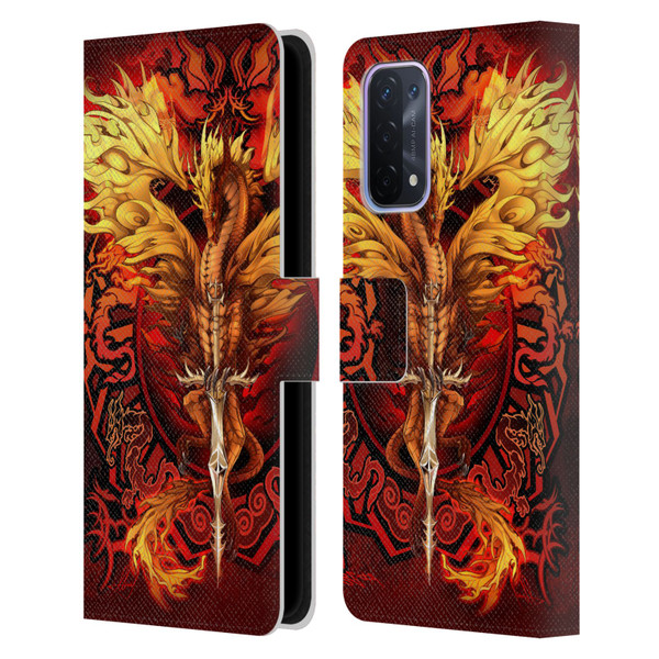 Ruth Thompson Dragons Flameblade Leather Book Wallet Case Cover For OPPO A54 5G
