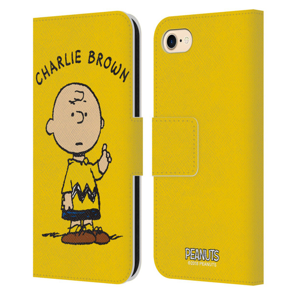 Peanuts Characters Charlie Brown Leather Book Wallet Case Cover For Apple iPhone 7 / 8 / SE 2020 & 2022