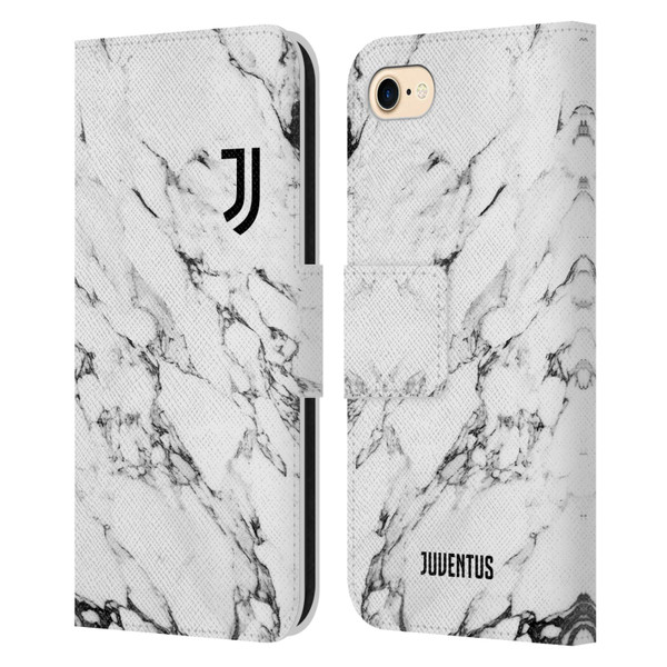 Juventus Football Club Marble White Leather Book Wallet Case Cover For Apple iPhone 7 / 8 / SE 2020 & 2022