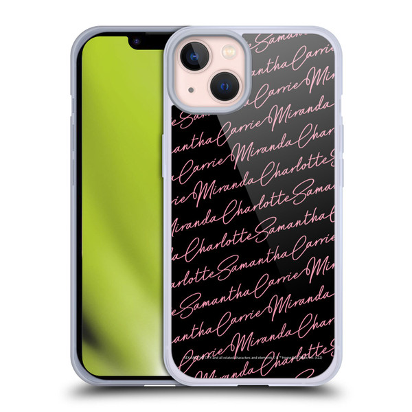 Sex and The City: Television Series Graphics Name Pattern Soft Gel Case for Apple iPhone 13