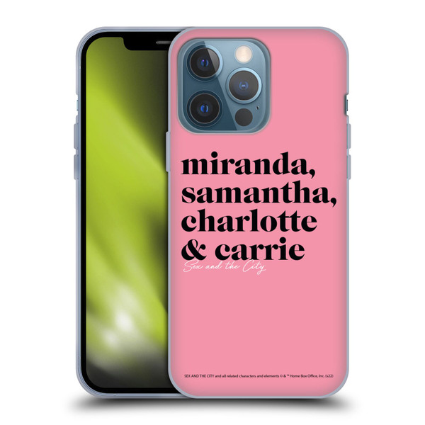 Sex and The City: Television Series Graphics Character 2 Soft Gel Case for Apple iPhone 13 Pro