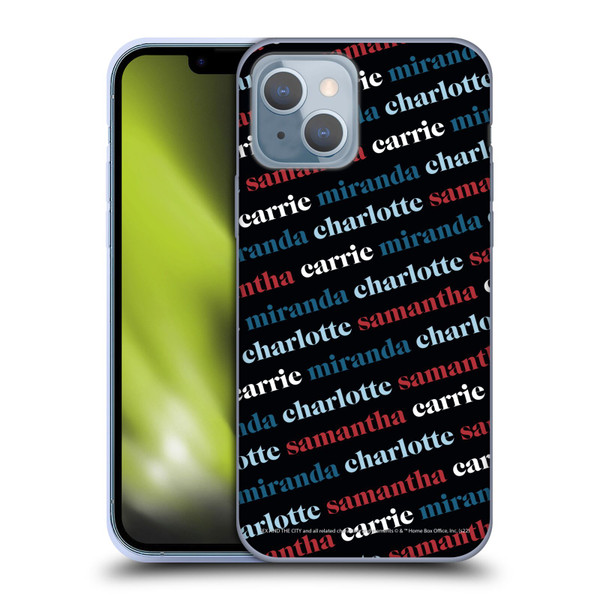 Sex and The City: Television Series Graphics Name Pattern 2 Soft Gel Case for Apple iPhone 14