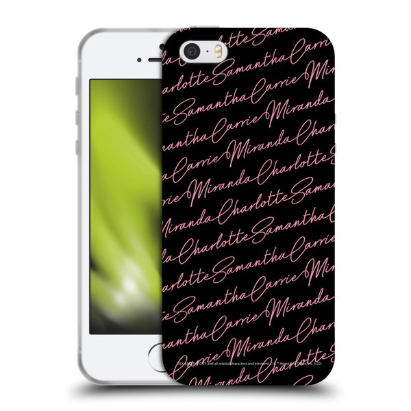 Sex and The City: Television Series Graphics Name Pattern Soft Gel Case for Apple iPhone 5 / 5s / iPhone SE 2016