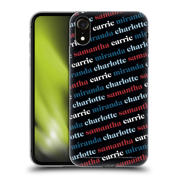 Sex and The City: Television Series Graphics Name Pattern 2 Soft Gel Case for Apple iPhone XR