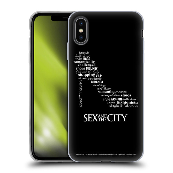Sex and The City: Television Series Graphics Shoe Soft Gel Case for Apple iPhone XS Max