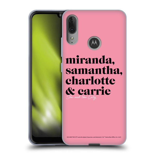 Sex and The City: Television Series Graphics Character 2 Soft Gel Case for Motorola Moto E6 Plus