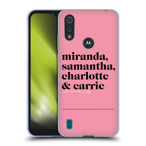 Sex and The City: Television Series Graphics Character 2 Soft Gel Case for Motorola Moto E6s (2020)