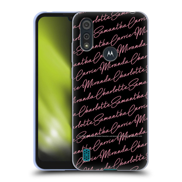 Sex and The City: Television Series Graphics Name Pattern Soft Gel Case for Motorola Moto E6s (2020)