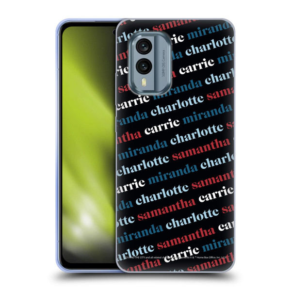 Sex and The City: Television Series Graphics Name Pattern 2 Soft Gel Case for Nokia X30